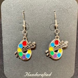 Paint Palette and Brushes Earrings